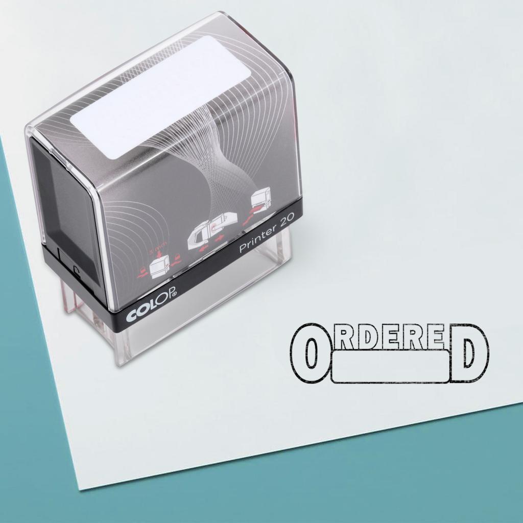 ORDERED Self Inking Rubber Stamp Custom Colop Office Stationary P20 Mini