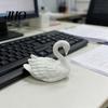 Elegant Swan Figurine 3D Printed White Figurine, Modern Minimalist Statue Decoration, Animal Desktop Sculpture Desk Ornament for Home Office