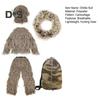5Pcs/Set Ghillie Suit with Jacket Pants Hood Garland Carry Bag 3D Camouflage Hunting Apparel Youth Adults Woodland Clothes