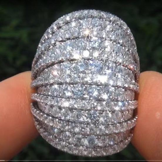 Luxury Statement Diamond Zircon Ring & Bracelet - European & American Style