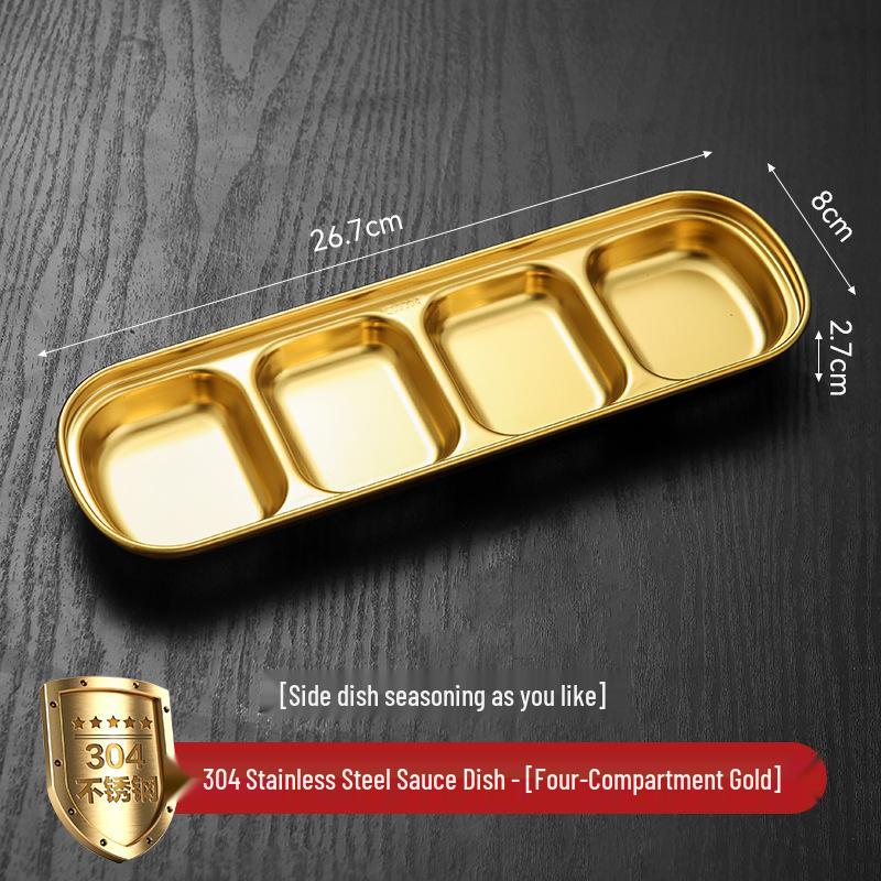 304 Stainless Steel Round Dipping Dish for Korean BBQ & Sauces