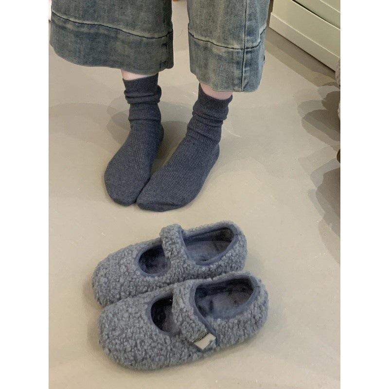Mao Mao shoes wear Doudou shoes outside, winter small fragrant wind gentle and cute fairy wind velvet Mary Jane shoes