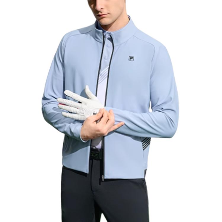 FILA Golf Series Fashion Stand Collar Soft Jacket Men Jackets Two-Meetings-Blue A11M315514F