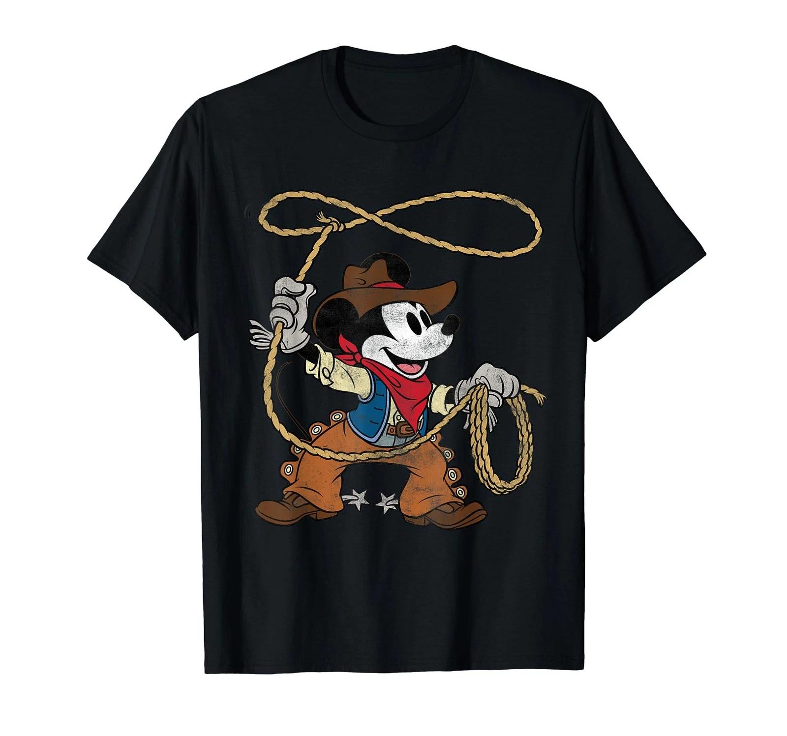 Disney Mickey Mouse Cowboy Costume Western Vintage Style T-Shirt_ S