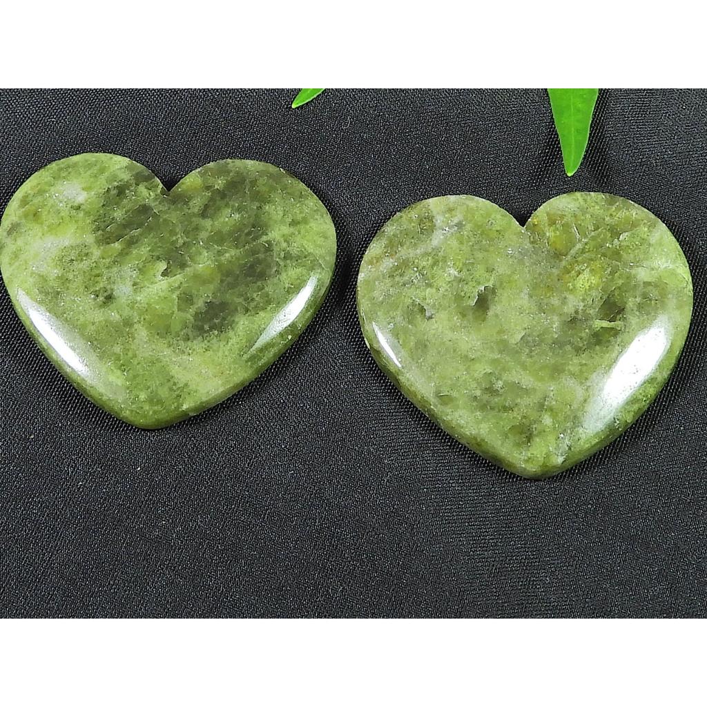 33-34MM Vessonite?Heart 2 Pcs Healing Heart Cabochon loose Gemstone 98Cts. SK-4125