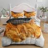 Set de lenjerie de pat cu imprimeu 3D drăguț pisoi pisici pentru animale de companie Băieți, fete, cu două paturi Queen, husă de pilotă, față de pernă, pentru copii, pentru adulți, pentru casă Textileextile