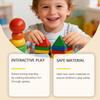 DOWMOO Geometric Stacking Educational Toy - Smooth Wooden Pegboard Blocks for Early Learning