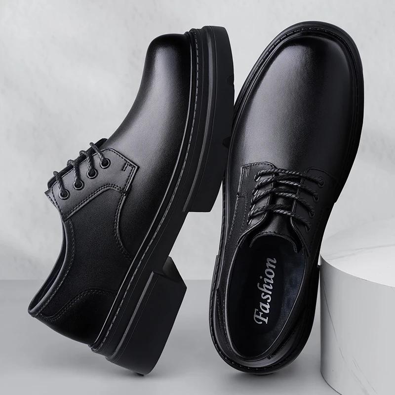 Fashion Formal Dress Footwear British Style Genuine Leather Mens Oxford Shoes Retro Casual Shoes Elegantes Male Business Shoes Sneakers