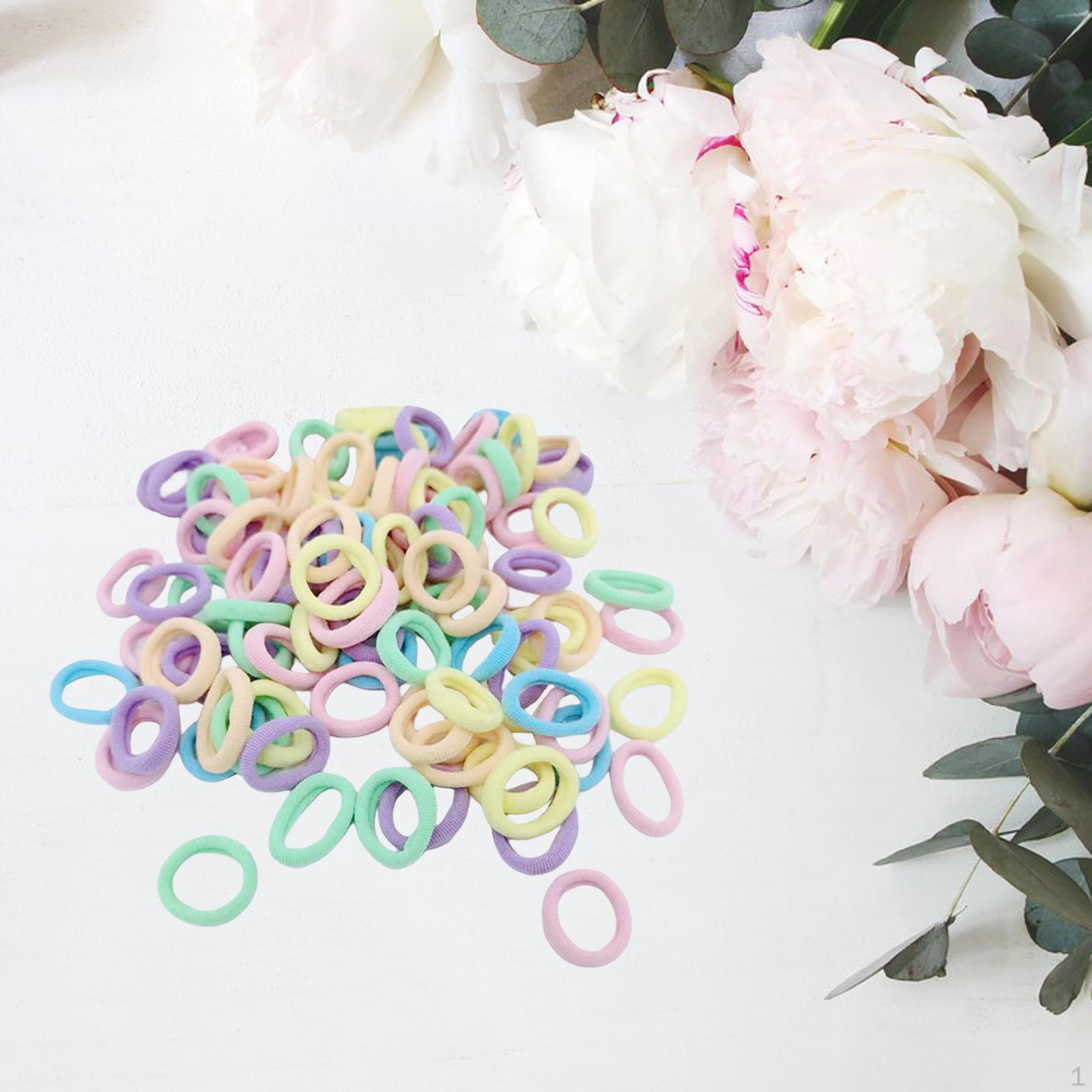 

100 Pieces Hair Ties Bands Thick Ponytail Durable Simple Holders for Children Vibrant Color