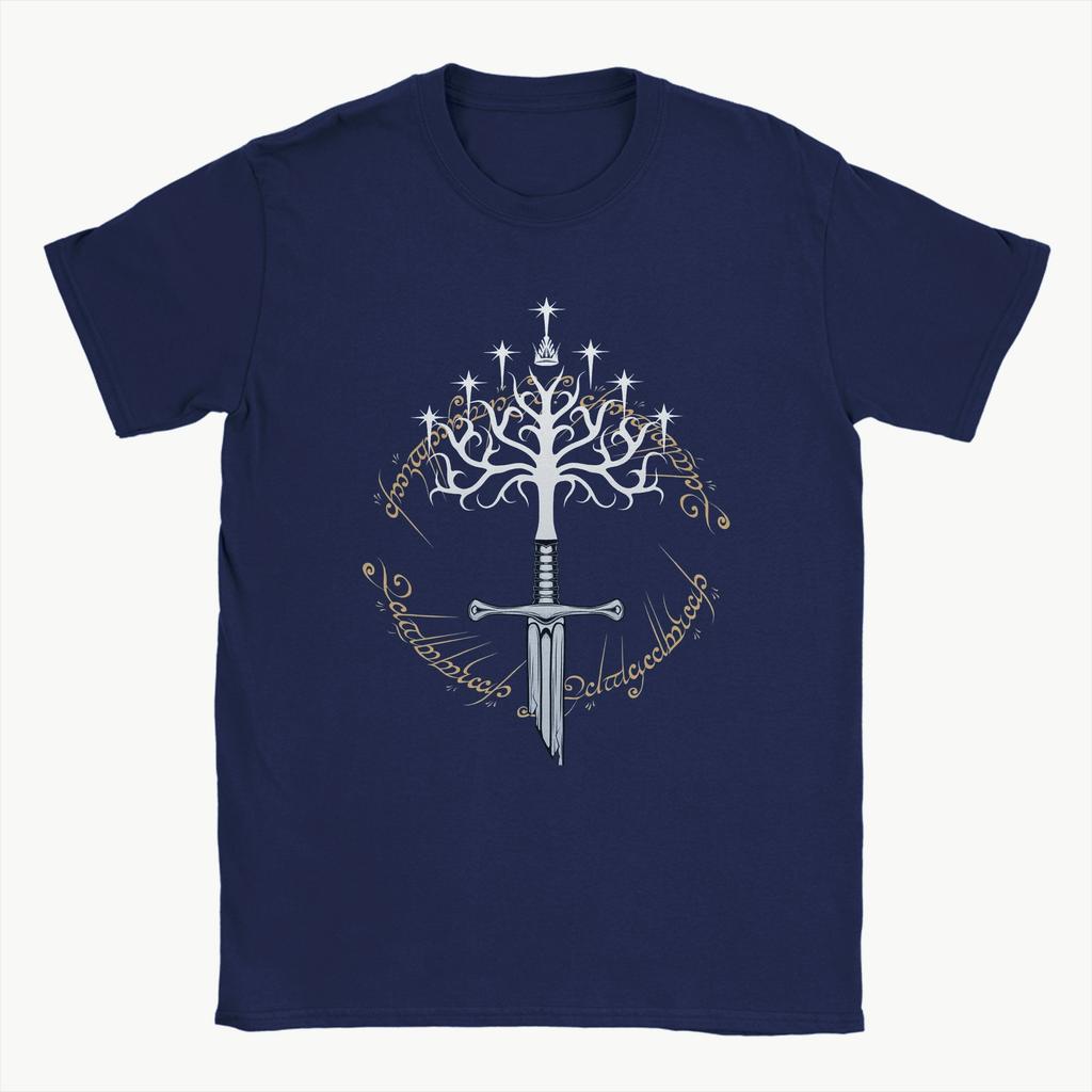 Anduril White Tree L-Lords of The R-Rings Gondor T-Shirts for Women Humor Cotton Tees Short Sleeve T Shirts Gift Idea Tops Tees