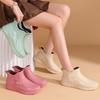 Winter Velvet Sports Version Short Rain Shoes Women's Fashion Outer Wear Men's Non-slip Rubber Shoes Fishing Men's Warm Shoes