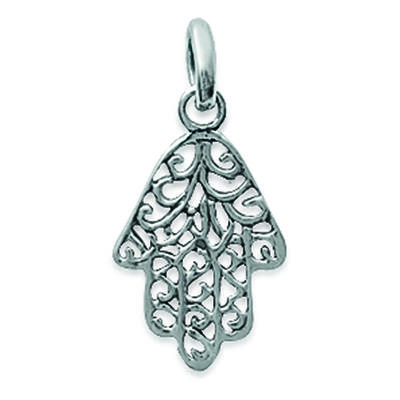 [F0304] - Silver Pendant 'Fatma Hand' - 17x11 Mm