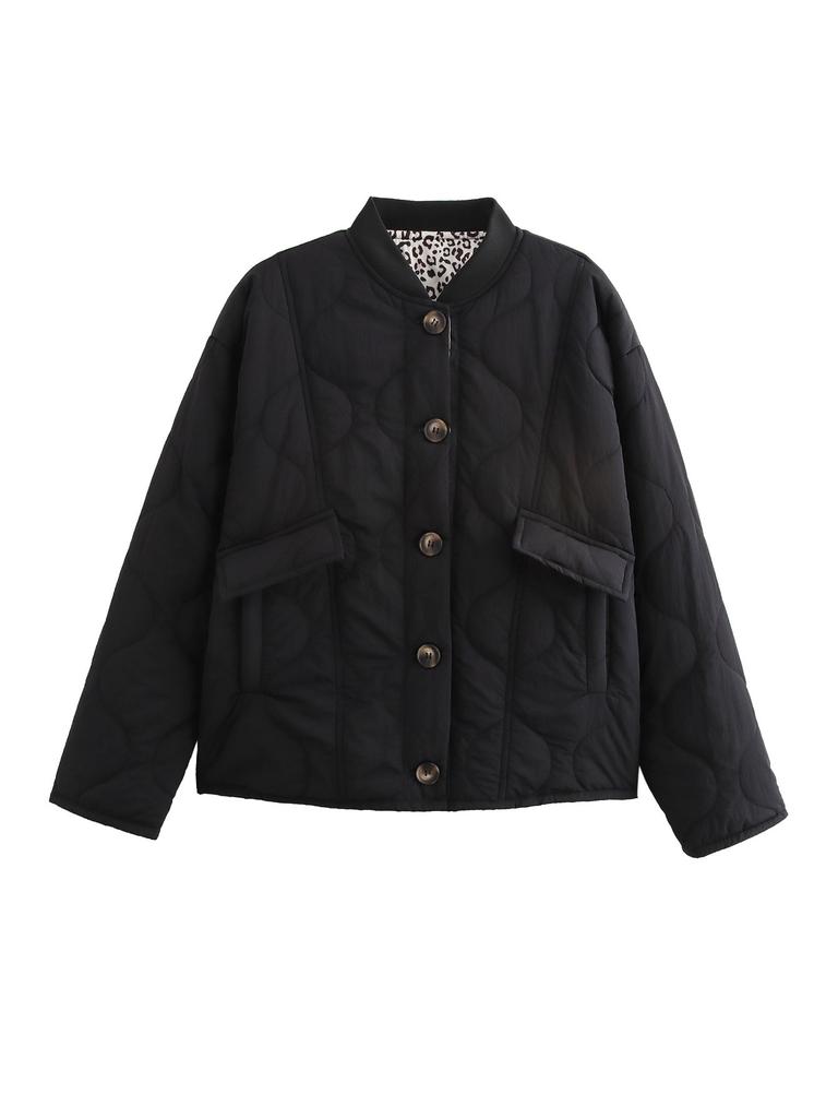 Women'S Quilted Button Cotton Clothing Fashion Comfortable Vintage Casual Jacket