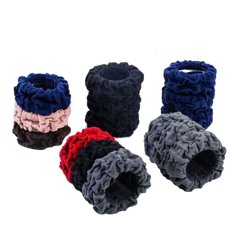 Widened Rough Leather High Ponytail and Bun Elastic Hair Tie