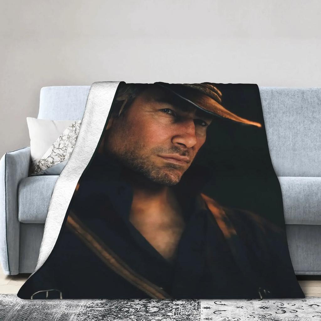 Coperta Arthur Morgan RDR Videogioco Alta Qualità Morbida Calda Plaid per Letto Casa Esterno Copriletto Estetico per Ragazzi Ragazze Autunno