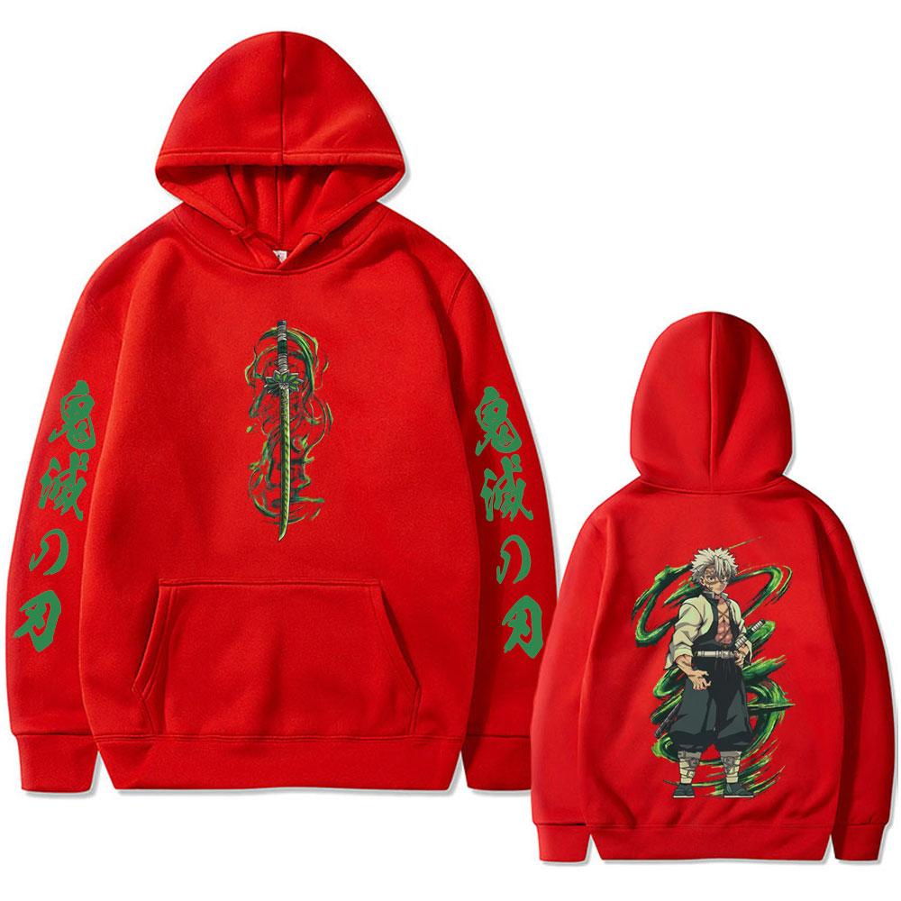 Anime Demon Slayer Wind Hashira Shinazugawa Sanemi Graphic Hoodie Men Women Cartoon Casual Pullover Male Fleece Hoodies