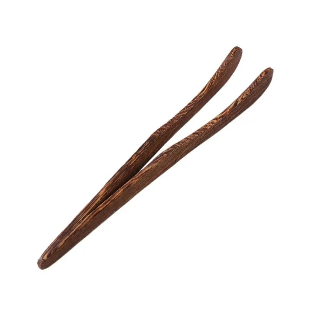 7 Styles Bamboo Wood Tea Clip Ebony Food Tongs Barbecue BBQ Bread Clamp Fruit Salad Non-slip Clip Tongs Tea Ceremony Accessories