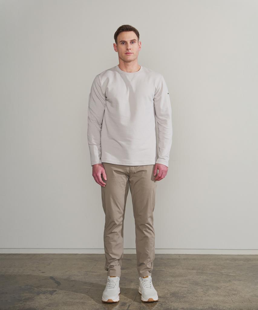 PANICALE Gray Beige Soft Brushed Logo T-Shirt (Type B)
