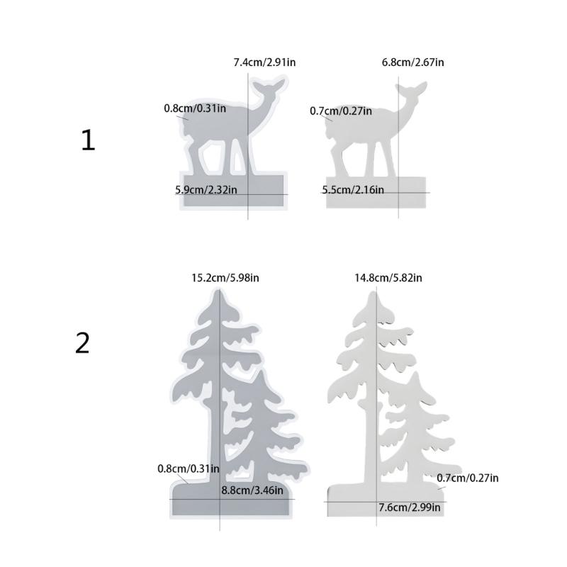 Reindeer Ornament Silicone Crafting Mold Flexible Capacity Christmas Tree Decoration Candle Holder Making Tool