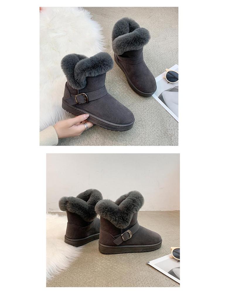 Women's 2024 Winter Waterproof Mid-Tube Snow Boots: Thick, Warm Cotton, All-Match, Student-Friendly, Easy Slip-On In Northeast Style