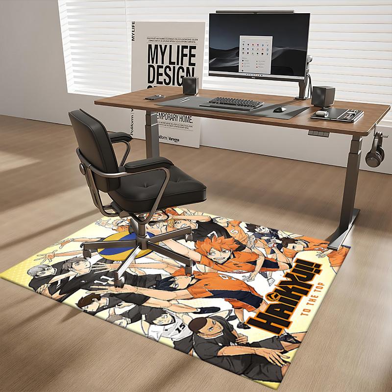 1pc Haikyuu!! To the Top - Anime Volleyball Team Chair Mat, Seasonal Gift for Office and Home Decor, Anti-Slip Carpet with Kageyama Tobio Design.O100