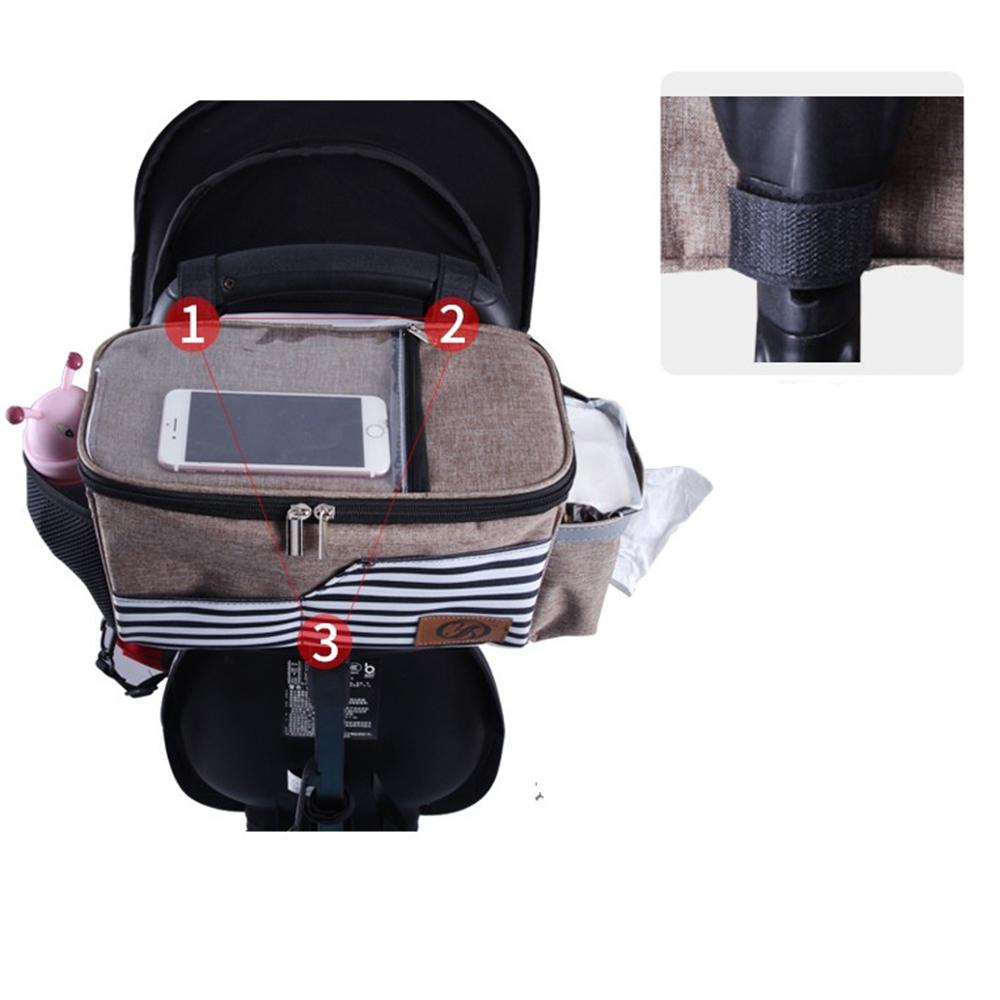 Stroller Organizer Bag with Cup Holder,Large Capacity Stroller Storage Bag with Touch Screen Phon Pocket and No-Slip Velcro Strap