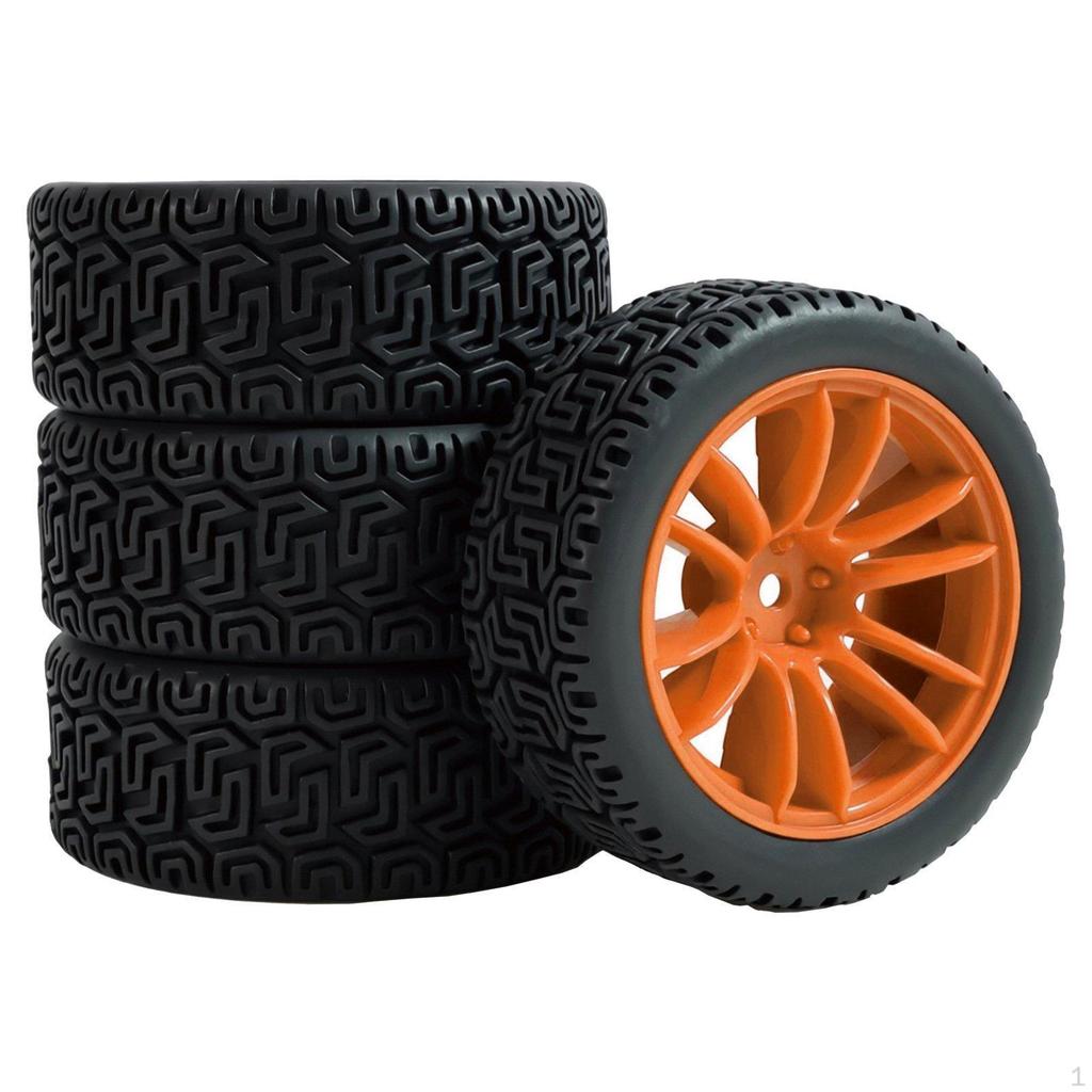 Maze Pattern Tire High Traction 1/10 Scale Rally Car Wheel Set Rubber Tires for Track