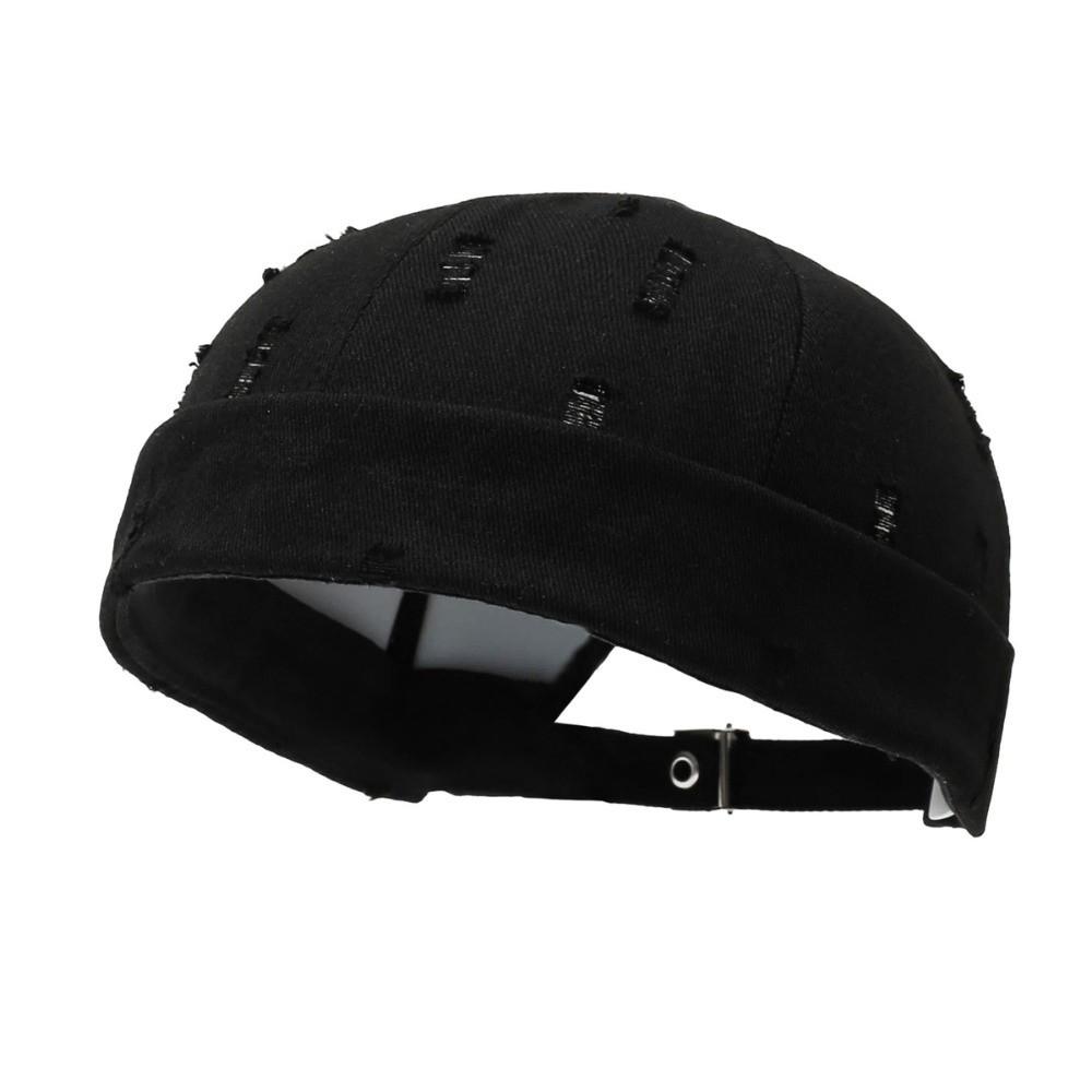 New Hip Hop Beanies Hats Cotton Solid Color Street Hat Adjustable Brimless Hip Hop Hats Men