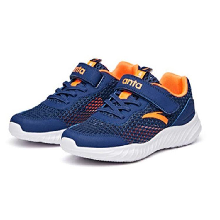 Anta Kids Non-Slip Shock Absorbing Breathable Low-Top Running Shoes Kids sneakers Blue Orange A33025563A-2