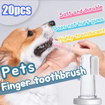 Super Soft Pet Finger Toothbrush Teddy Dog Brush Bad Breath Tartar Teeth Care Tool Dog Cat Cleaning Silicagel Pet Supplies