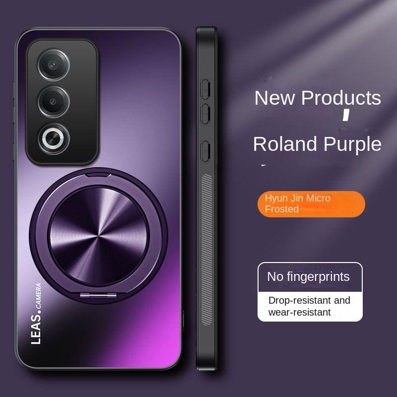 

For OPPO A80 5G Case Hard PC Matte With Ring Stand Magnetic Protective Back Cover Case For OPPO A80 5g Full Cover Phone Shell For OPPO A80 5G фіолетовий