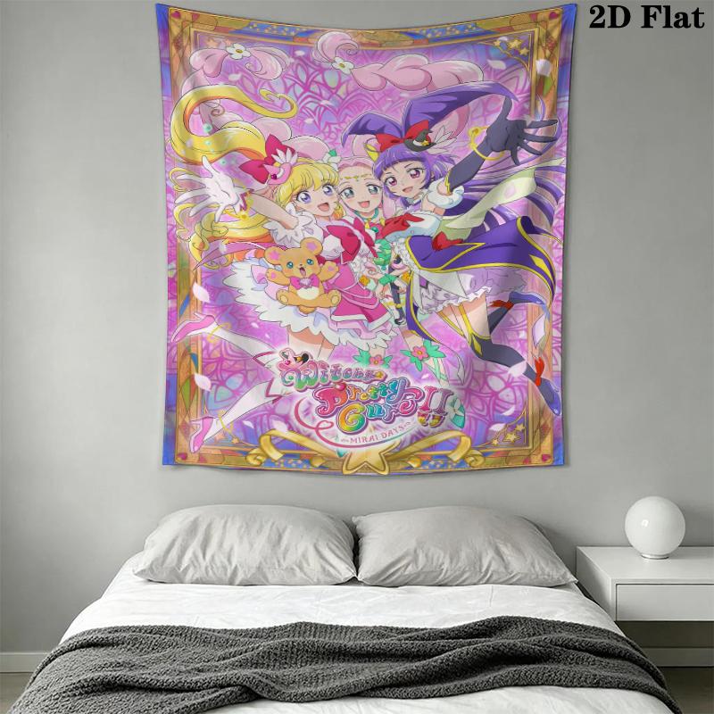 Pretty Cure Wall Tapestry Aesthetic Wall Hanging Printed Fabric Blanket Decorative Tapestries for Bedroom Living Room Home Decor