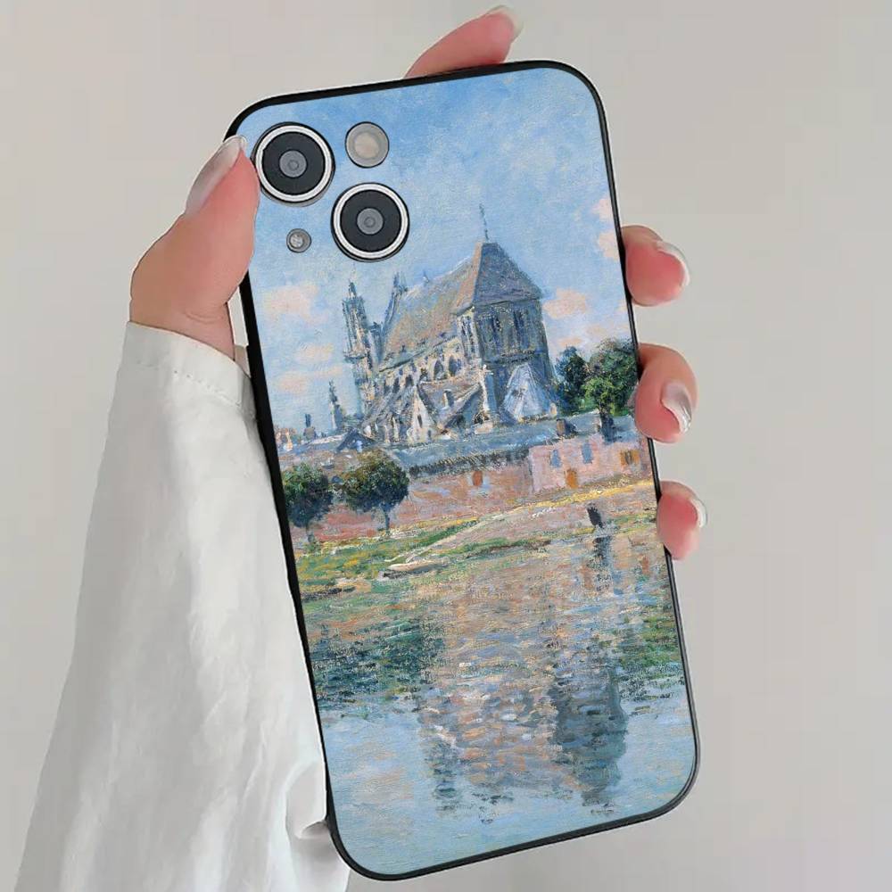 C-Claude M-Monet Art Style Phone Case Cool Black Silicone Soft For IPhone 16 15 14 13 12 11 X XR Plus Pro Max Plus