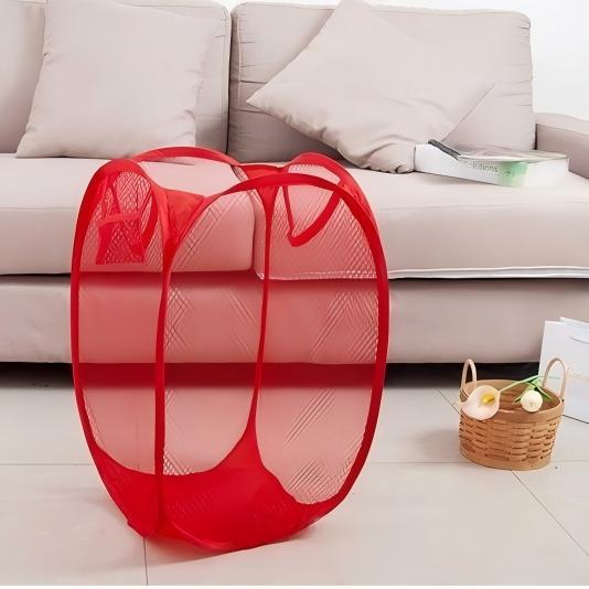 

Lightweight Large Pop-Up Mesh Laundry Basket with Handle – Foldable High-Capacity Hamper for Bathroom, Bedroom & Dorm