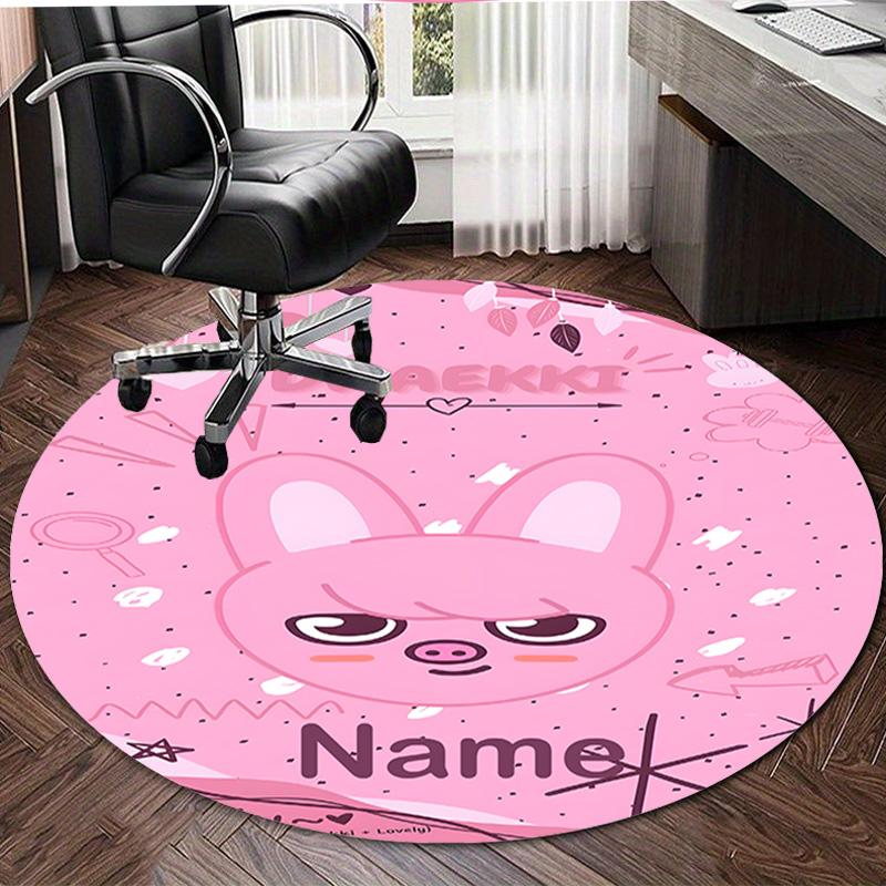 Personalized K-Kpop Team Round Chair Office Rug - Perfect for Mat, Office Chair & More - Ideal Gift for Birthdays and Holidays