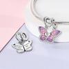 Copper Pink Purple Butterfly Combination Original Pendants Bracelet Charms Jewelry Party Beads Diy Gifts