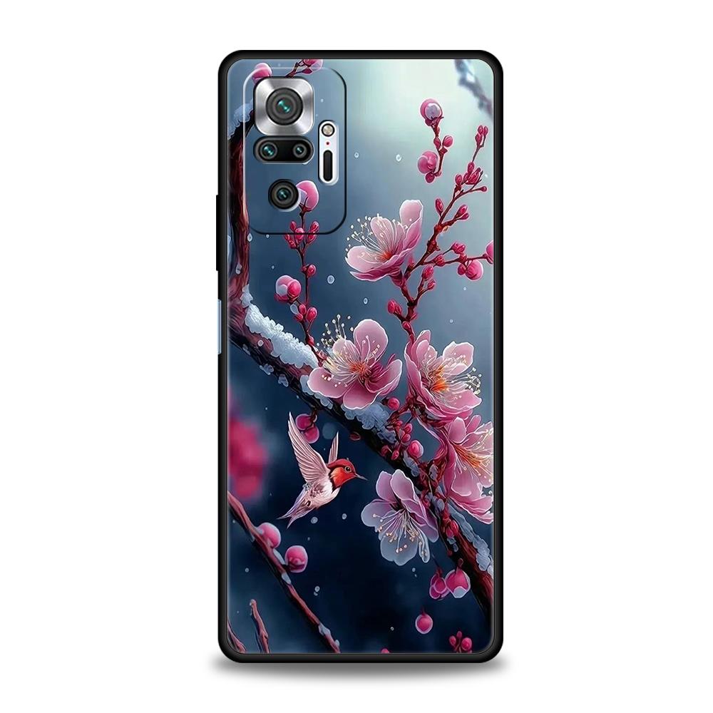 Cherry Blossoms Phone Case Cover for Redmi 13C 10C Note 13 12 10 11 Pro Plus 7 8T K40 K50 Gaming Pro Plus 5G Soft Shell Capa Bag