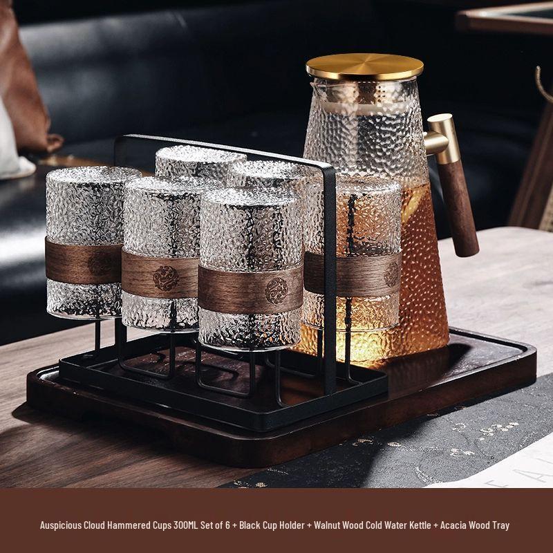 Chinese Retro Glass Teacup Set
