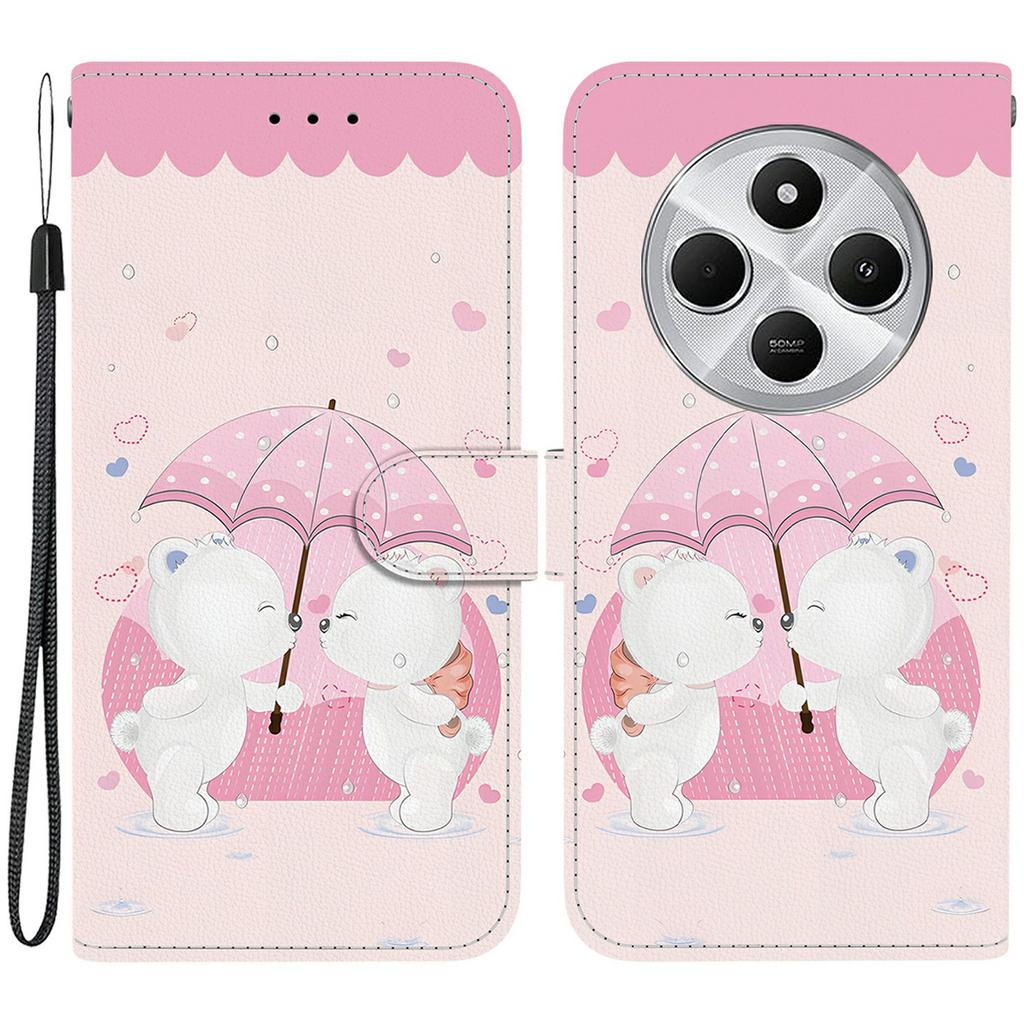 Phone Case For Xiaomi Redmi 14C 4G/Redmi 14R 5G/Poco C75 4G Pattern Printing Leather Flip Wallet Cover with Lanyard