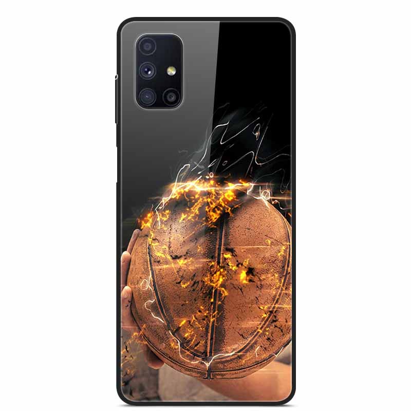Glas-Rückseite für Samsung Galaxy M51 M31 Hülle Harte gehärtete Glas Hülle für Samsung A71 A51 Hülle A 51 71 M 51 31 Funda Coque