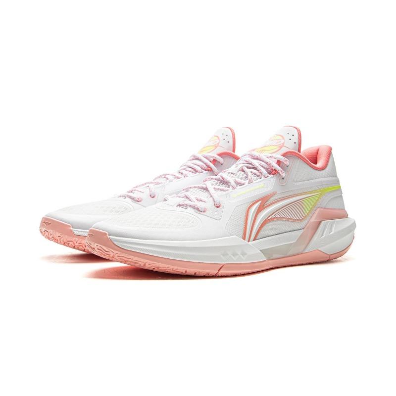 LiNing Qingsu 3 mid men mid top basketball shoes boom tech white pink ABPV019-2