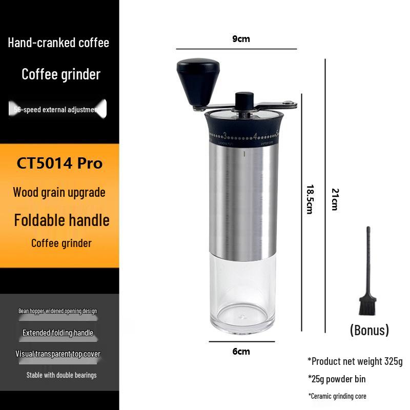 Stainless Steel Hand-Crank Coffee Grinder - Portable and In Stock