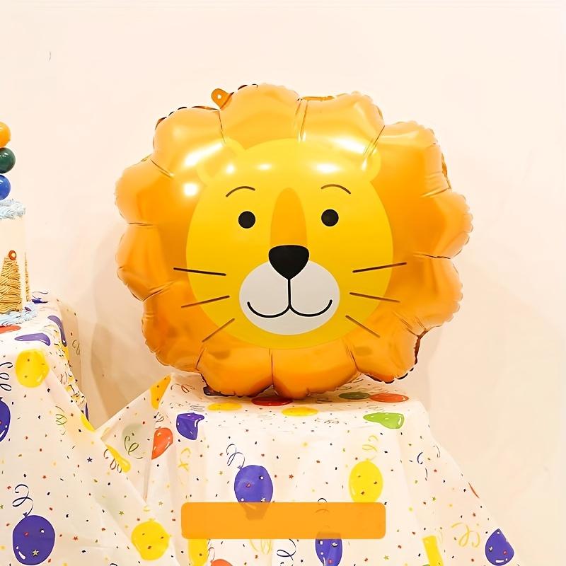5pcs Cartoon Lion Tiger Giraffe Panda Head Balloon Forest Animal Theme Birthday Party Decoration Anniversaries Festive Backdrops
