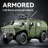 1:20 Dongfeng Mengshi gepanzertes Fahrzeug Simulation Legierung Auto Modell Lenkung Stoßdämpfung Bewaffnetes Geländefahrzeug Licht & Ton