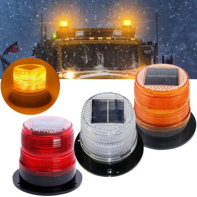 New Solar Powered Strobe Warning Light Car Roof Magnet LED Strobe Light Beacon Light Led Flashing for Car Lorry Truck Accessory