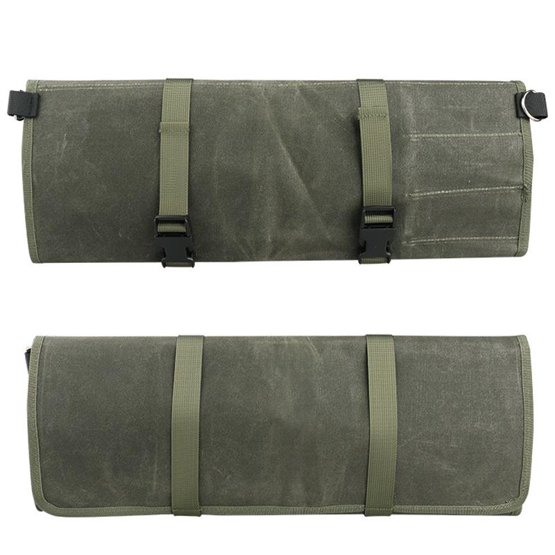 Portable Chef Knife Bag Canvas  Roll Carry Case Professional Kitchen Cleaver Storage Pocket Carrying Roll Bag Outdoor Organizer