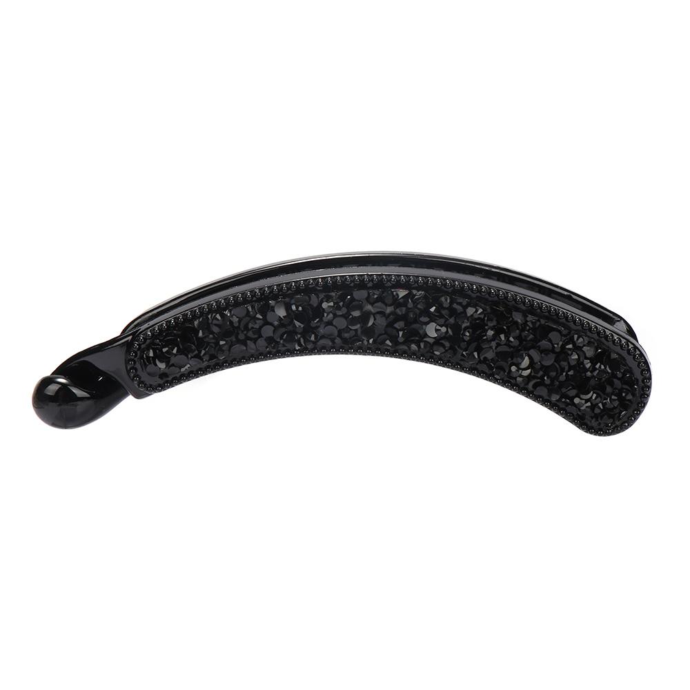 

Fashion Women Crystal Rhinestone Headwear Banana Girls Hairpin Hair Clip Claw Hair Accessories Barrette чёрный