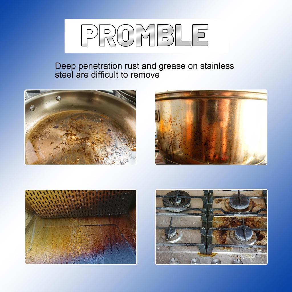 Stainless Steel Cleaning Paste Kitchen Utensils Cleaning Black Scale Stains on the Bottom of Pots and Pans Polishing Rust Removal Paste