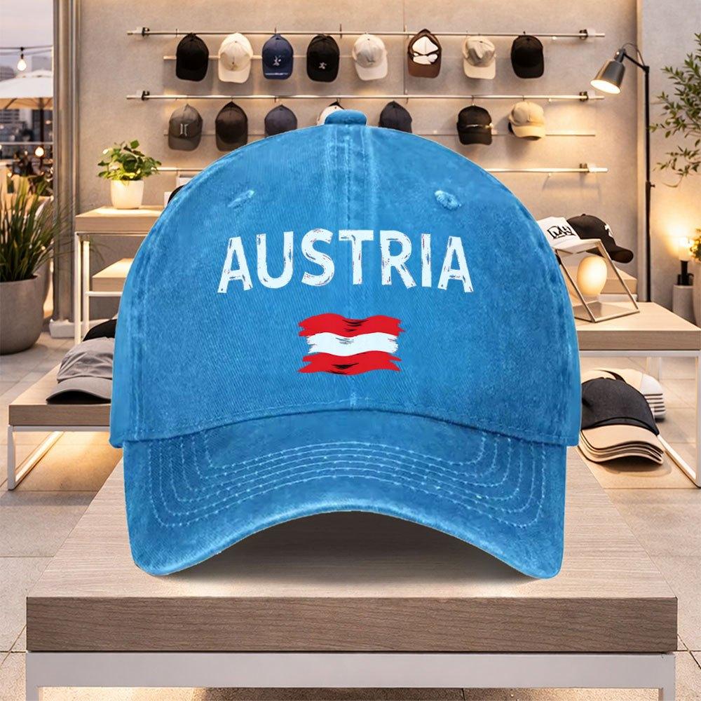 Austrian Flag Baseball Cap  Lightweight Adjustable Unisex Casual Sports Hat for Spring Summer Valentines Day