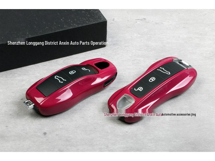 Porsche Starlight Ruby Red Key Shell for Macan, Cayenne, Panamera, 718